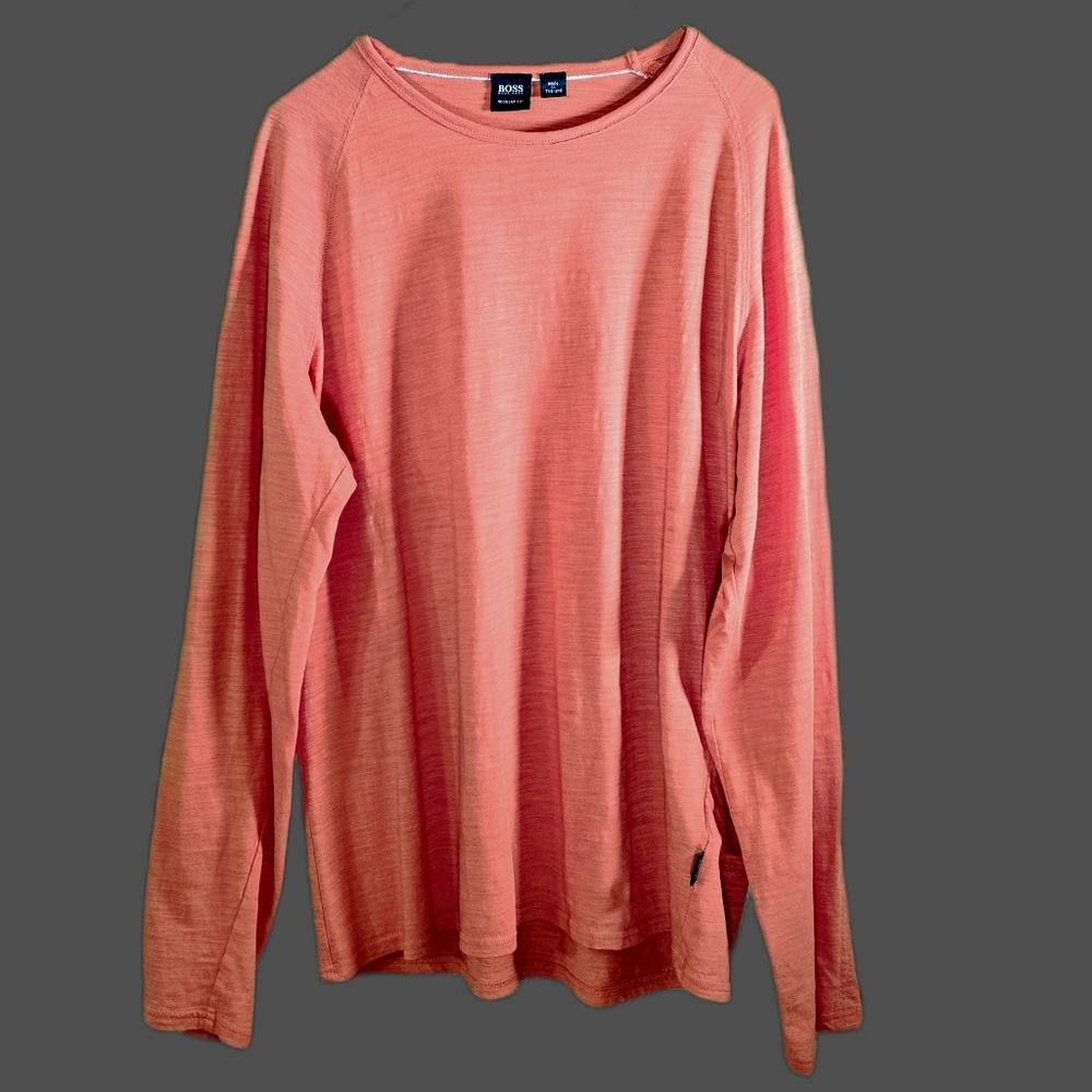 πBoss "Sassari 13" Crew Neck Round Collar Long Sleeve Shirt π - Picture 3 of 10